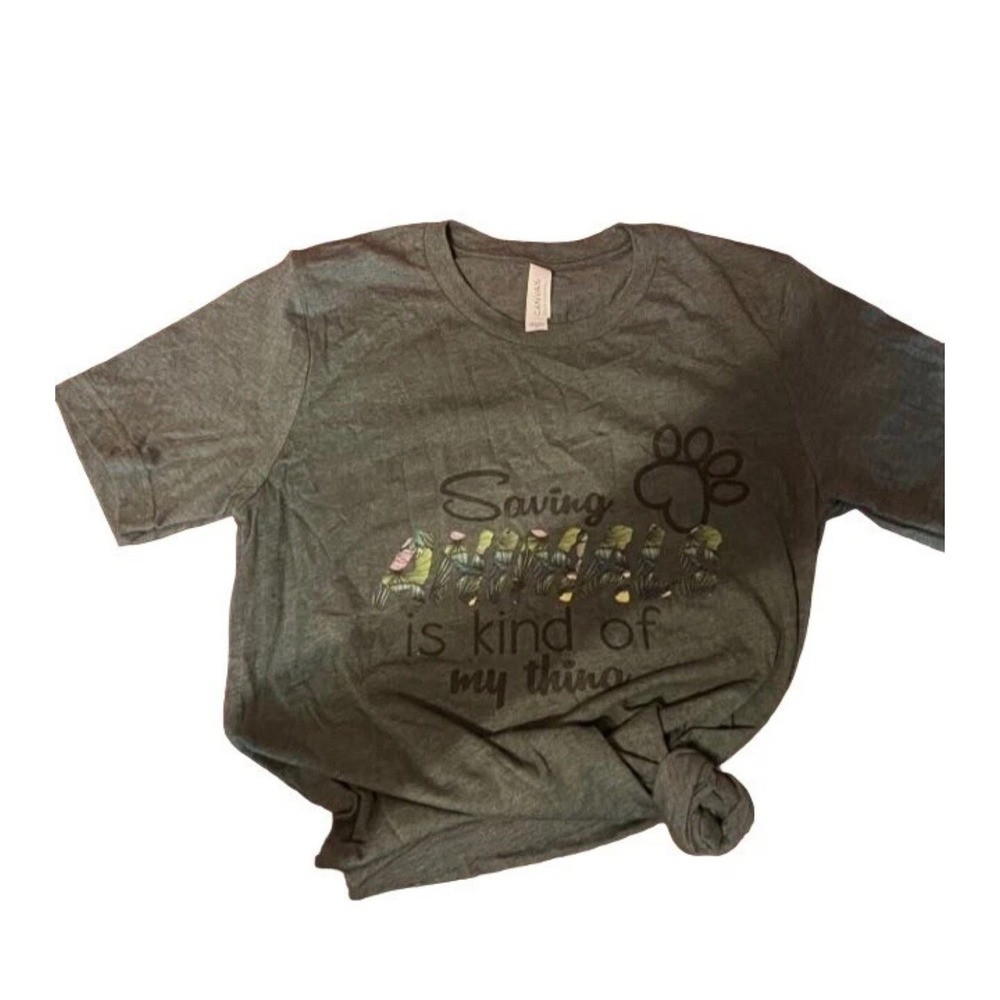 Saving Animals Is Kind Of My Thing Graphic Tee Gray Small